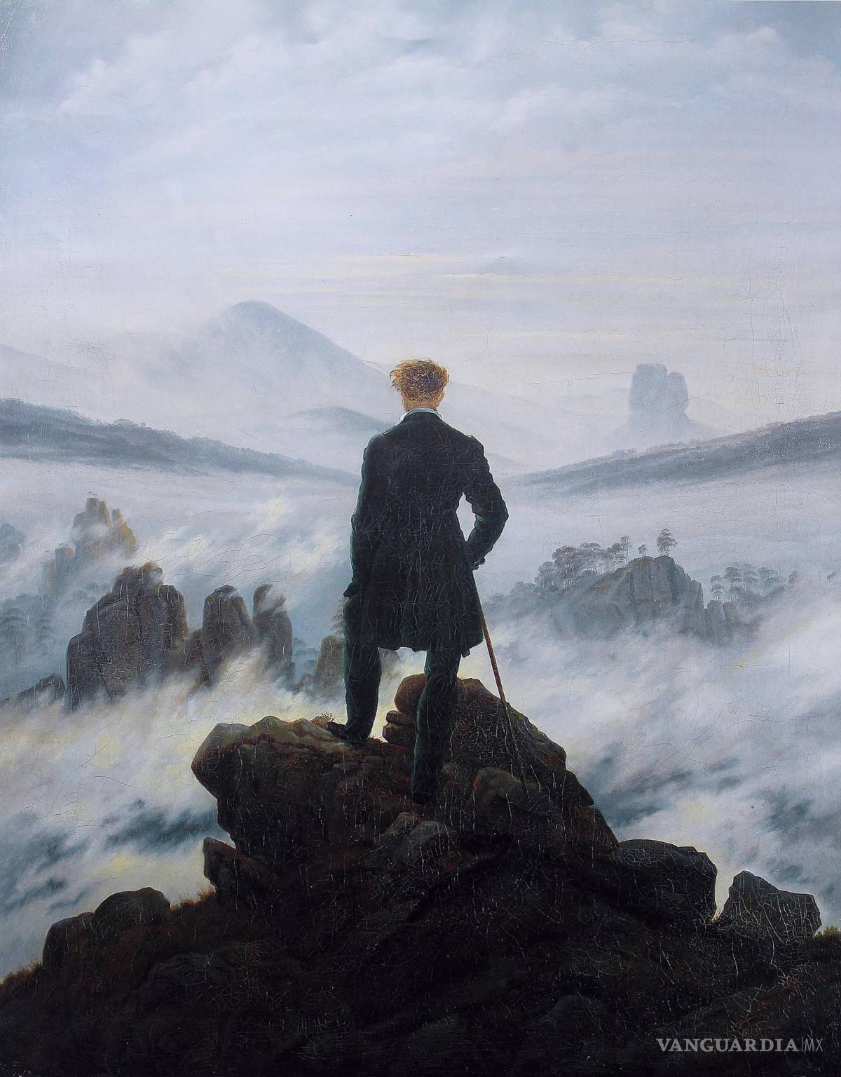 $!El caminante sobre el mar de nubes, pintura de Caspar David Friedrich (1818).