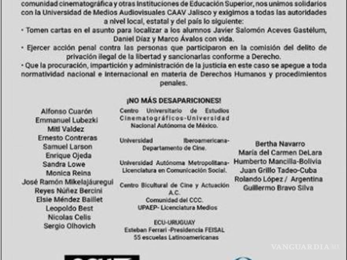 $!Cuarón y Lubezki alzan la voz por estudiantes desaparecidos