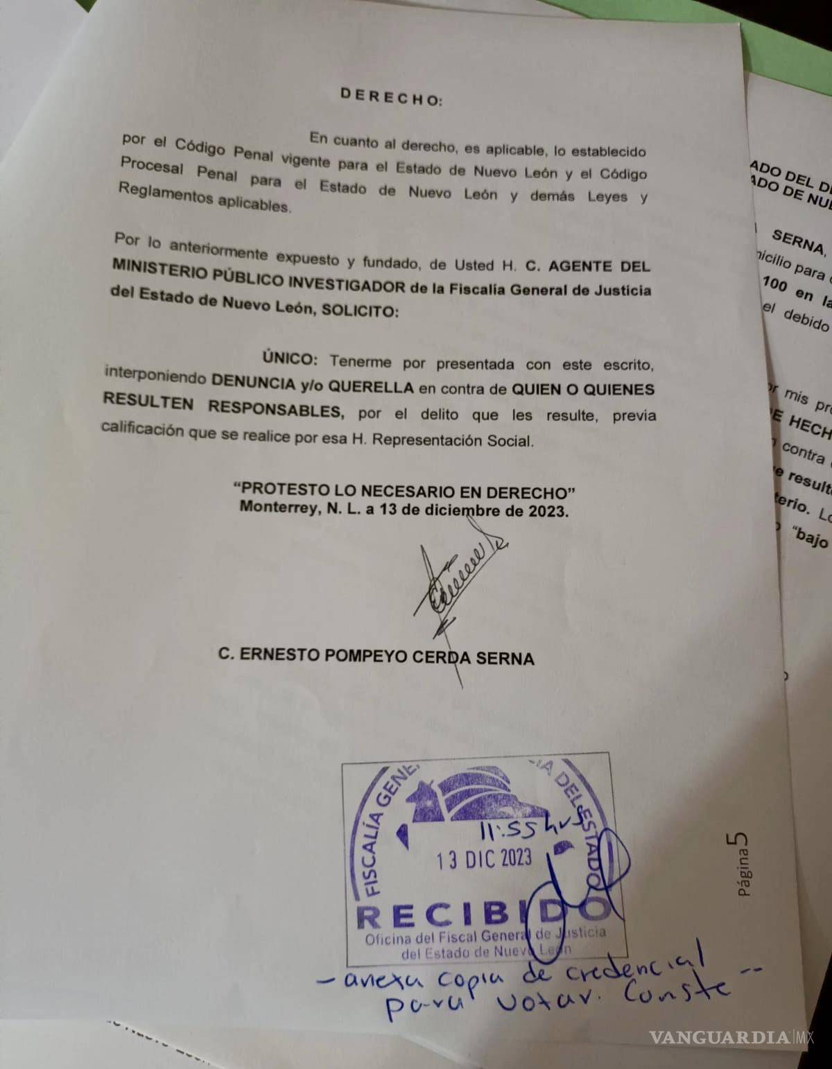 $!Denuncia penal contra los emecistas que invadieron el Palacio de Gobierno de NL el jueves 30 de Nov.