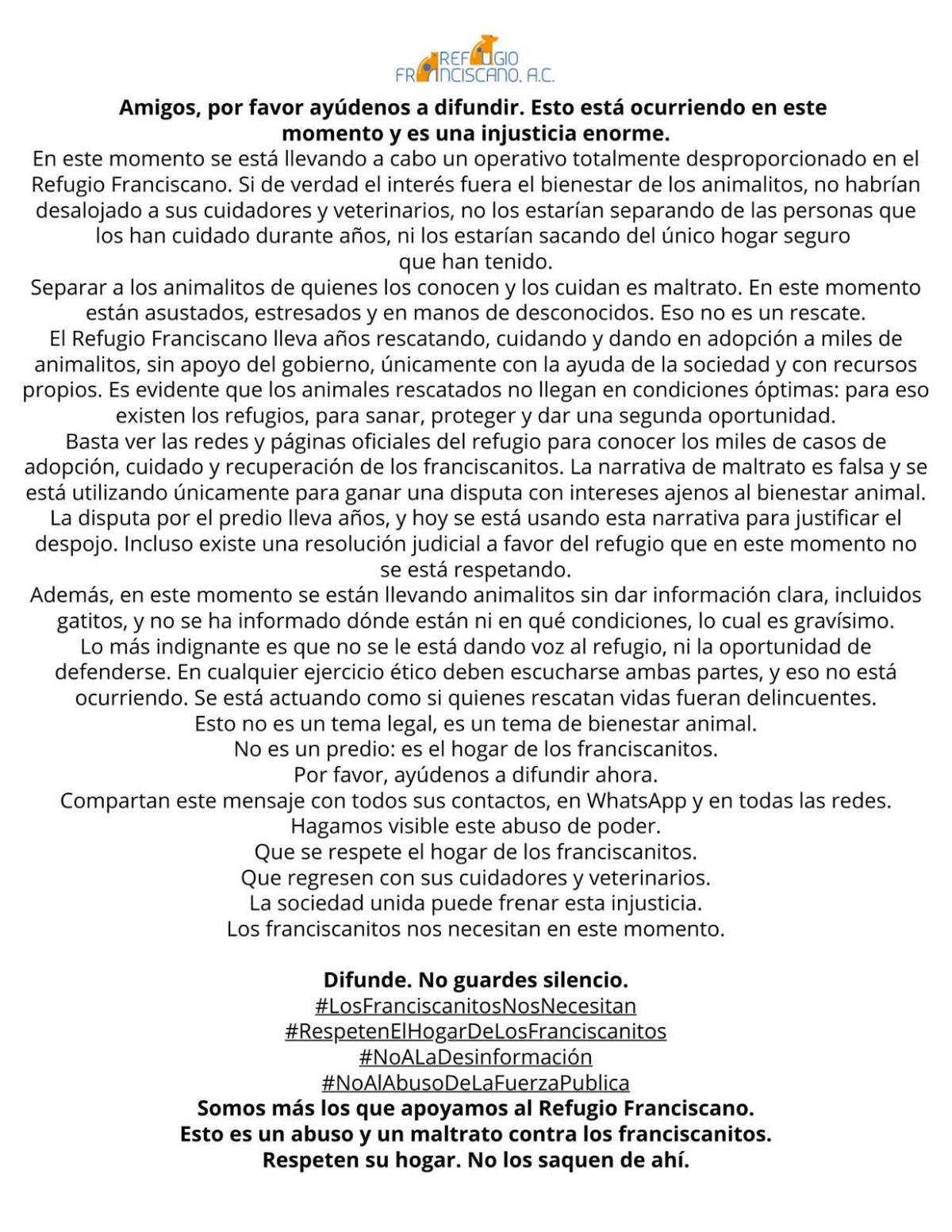 $!Rescatan a 936 animales del Refugio Franciscano en CDMX por presunto maltrato