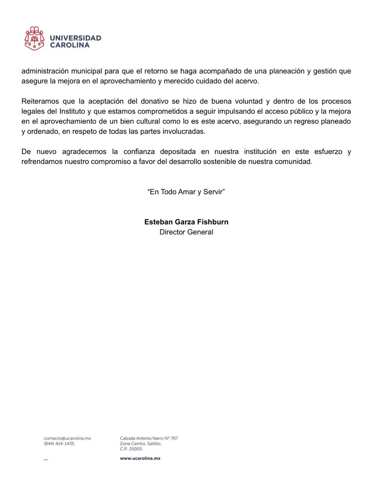 $!Universidad Carolina devolverá el acervo bibliográfico al IMCS