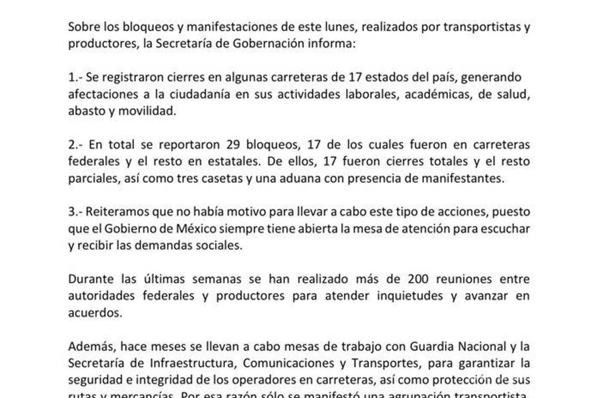 $!Paro Nacional de Transportistas: Capufe informa retiro de manifestantes en carreteras de México
