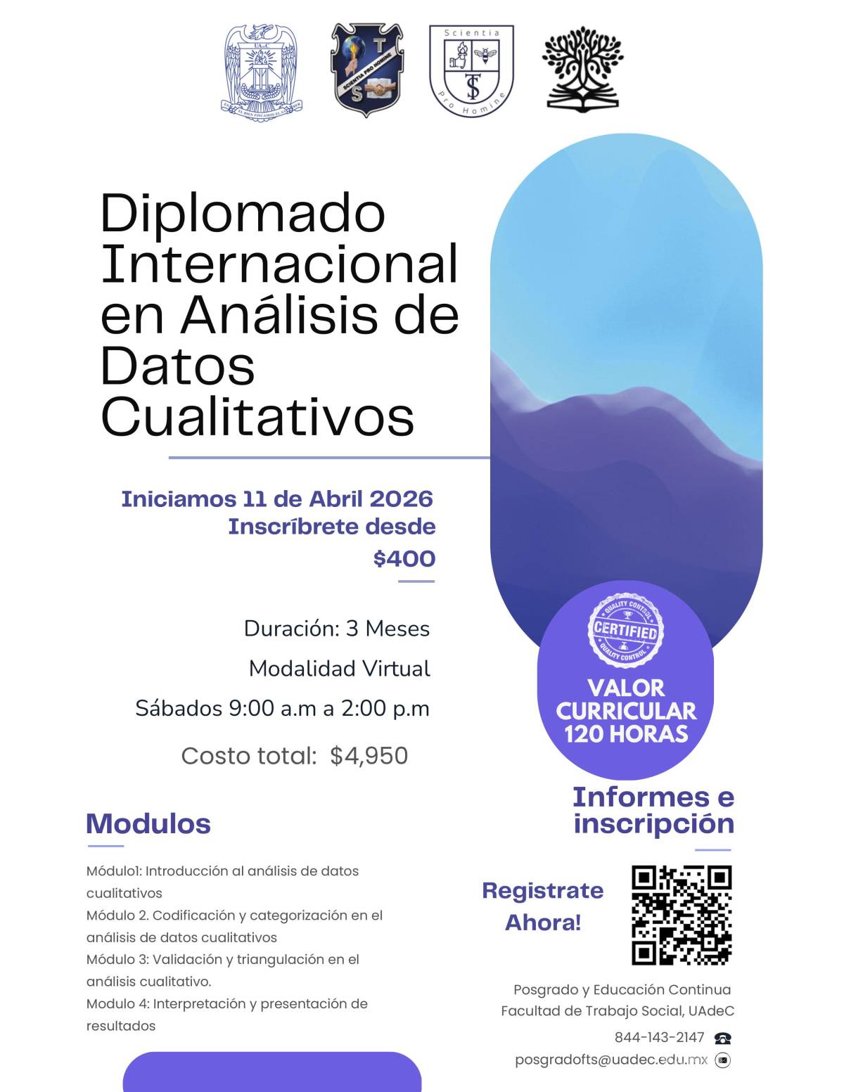 $!El diplomado se dividrá en 4 módulos y tendrá duración de un mes con sesiones sabatinas.