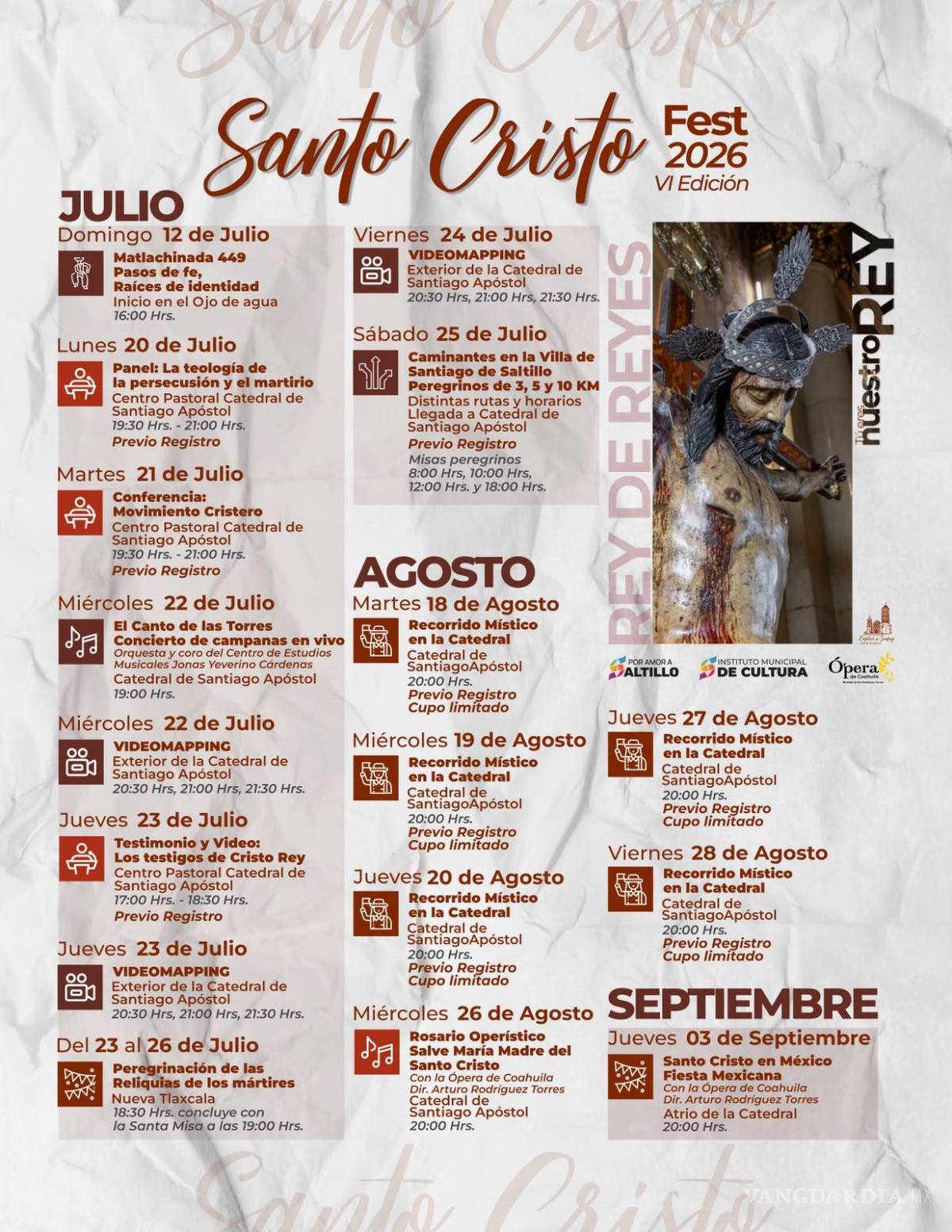 $!El programa incluye transmisiones en vivo y misas televisadas a través de distintas plataformas digitales y canales locales, con el objetivo de ampliar la difusión de las celebraciones religiosas.