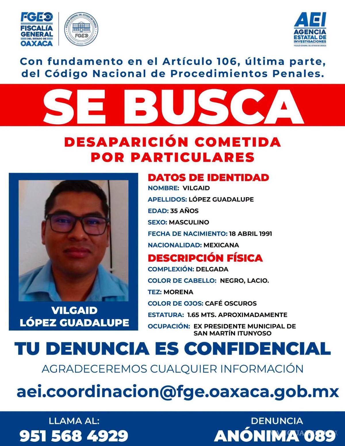 $!FGEO busca a expresidente de San Martín Itunyoso y dos familiares por desaparición de Roxana López