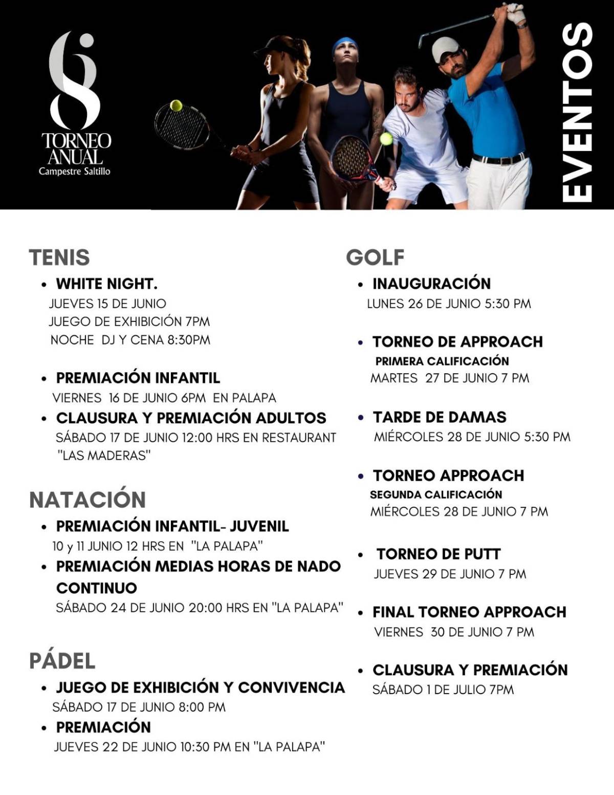 $!Este será el programa del 68 Torneo de Golf Anual Campestre Saltillo.