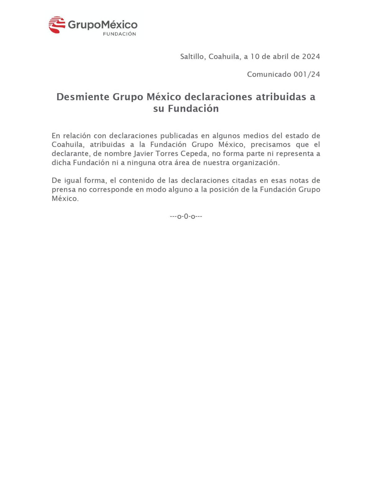 $!La compañía negó que Torres Cepeda represente su posición.