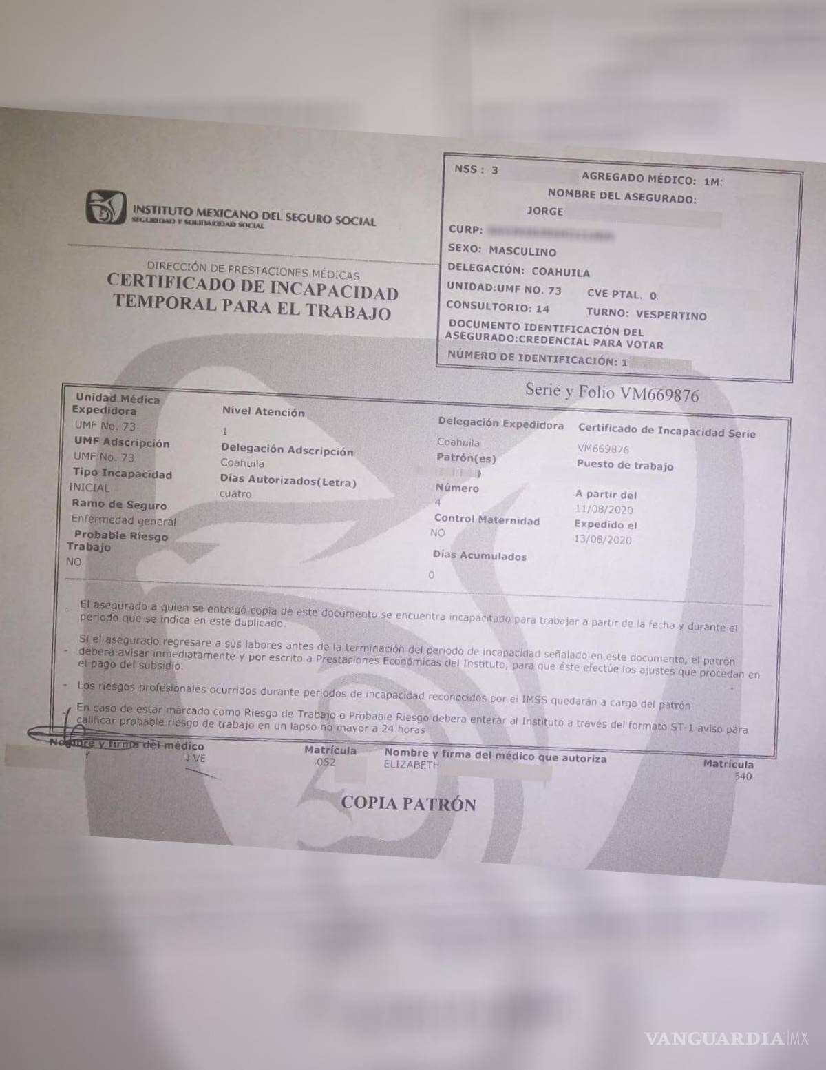 $!Incapacidad COVID-19, un riesgo; falta de pruebas y el trámite pueden derivar en contagios