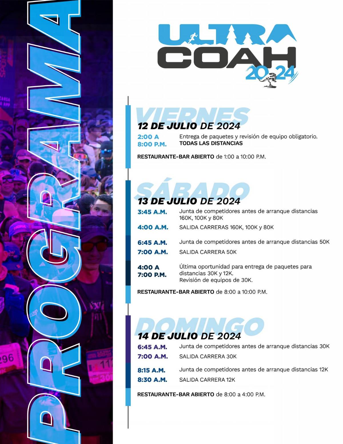 $!Así serán los horarios de competencias, entrega de kits y juntas de información para el Ultra de Coahuila 2024.