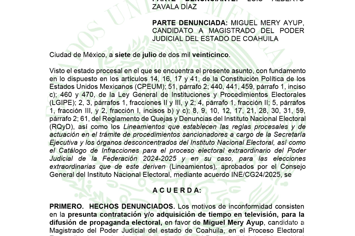$!Abren investigación contra Miguel Mery por presunta campaña ilegal en elección judicial