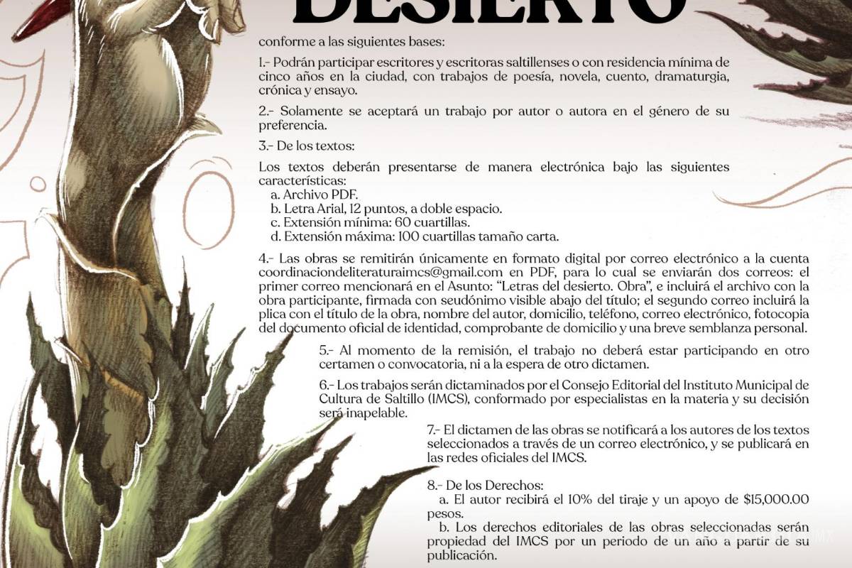 ‘No es premio ni certamen’: IMCS aclara controversia sobre convocatoria ‘Letras del desierto’