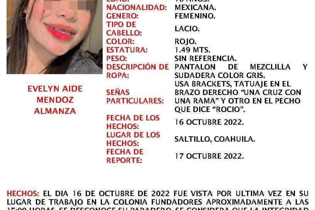 $!Ficha de búsqueda de Evelyn.