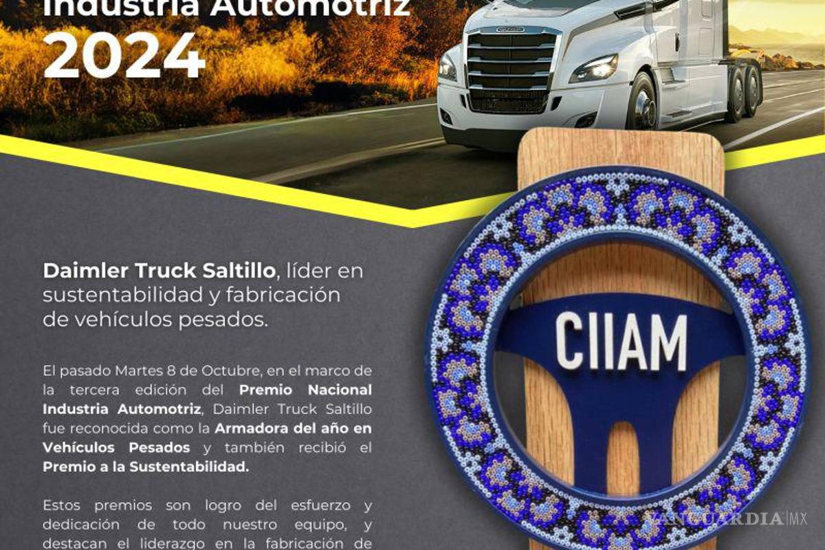 Por su visión estratégica Daimler Truck Saltillo es galardonada por INA
