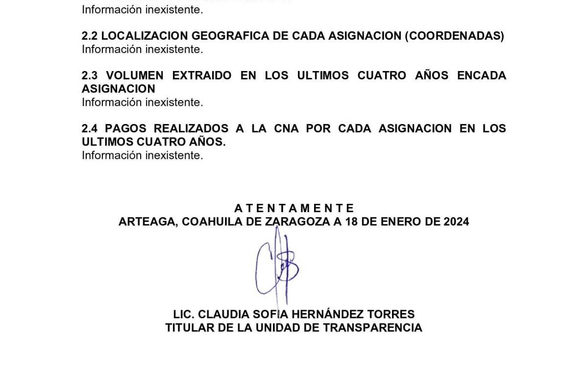 $!El aprovechamiento del agua superficial se declaró como información inexistente.