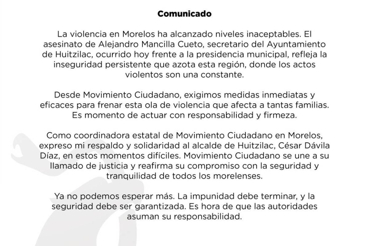 $!Morelos: Asesinan a balazos a Alejandro Mancilla, secretario de Huitzilac, afuera del palacio municipal