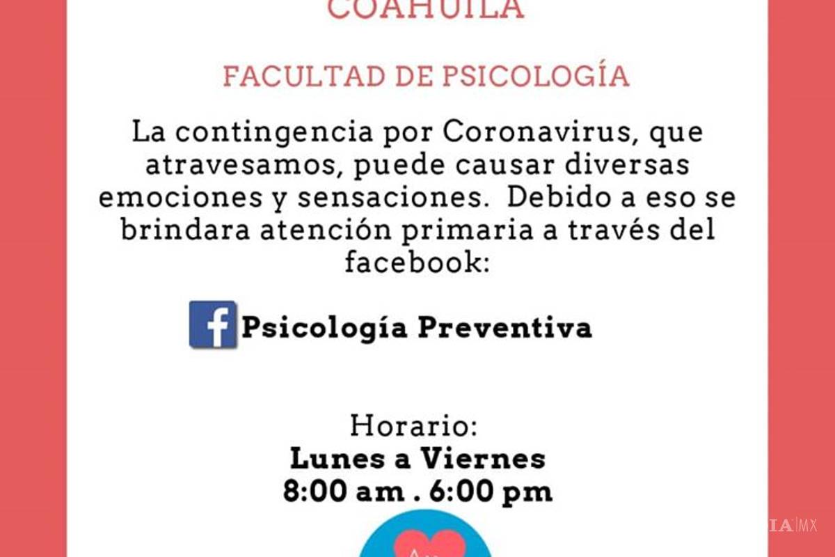 Ofrece UAdeC atención psicológica a través de redes sociales