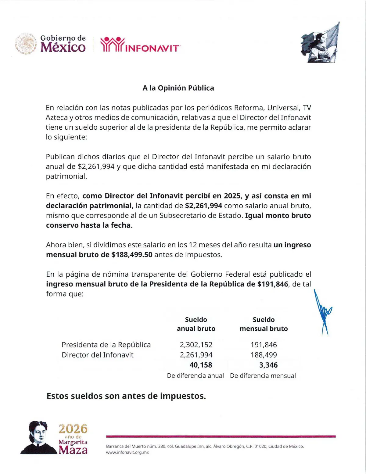 $!Octavio Romero justifica patrimonio en Infonavit: “Es fruto de 44 años de trabajo”