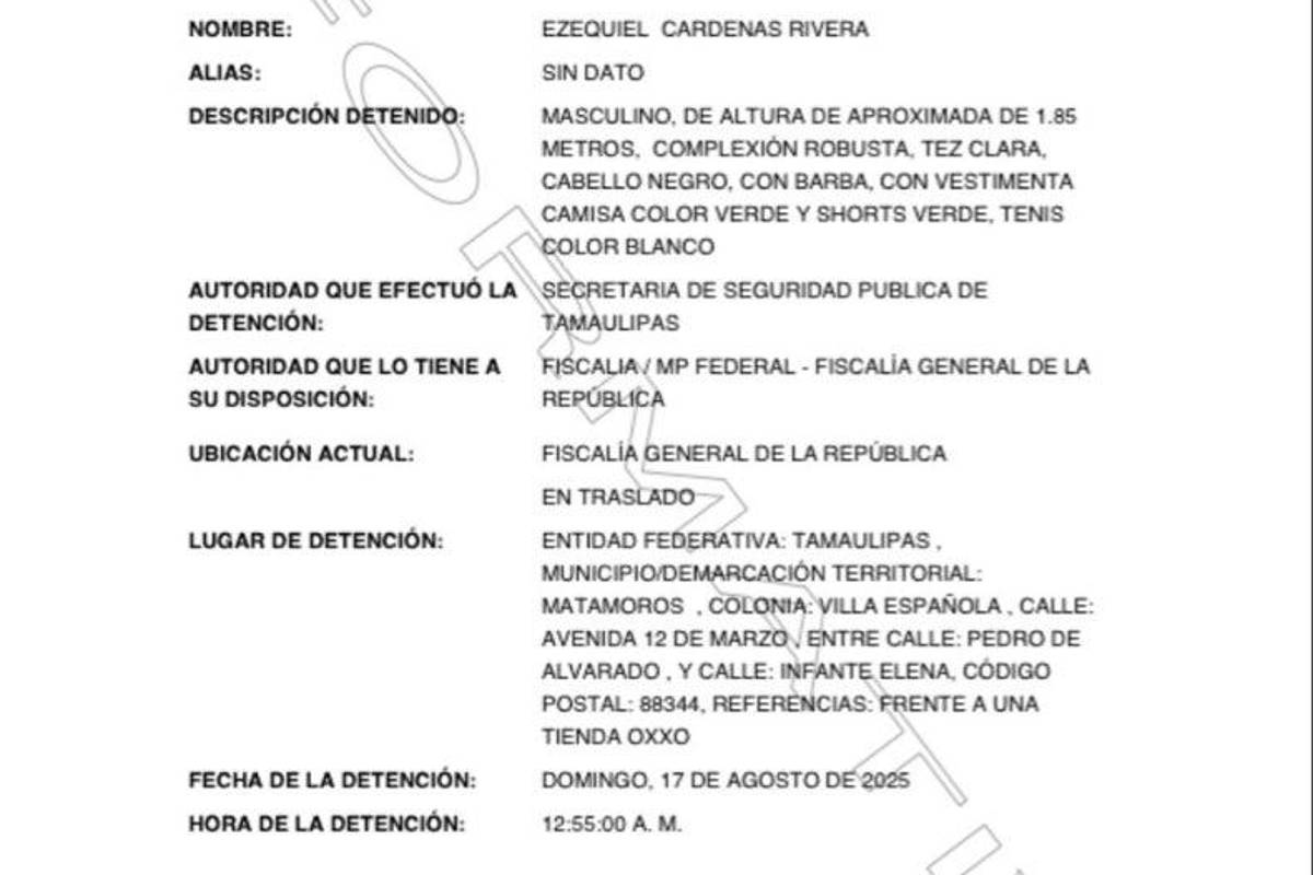 $!Cae Ezequiel Cárdenas, alias ‘Tormenta Junior’, en Tamaulipas; es hijo del exlíder del Cártel del Golfo