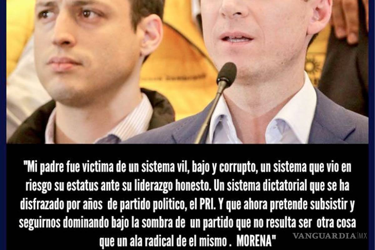 Es falsa la declaración del hijo de Colosio contra Morena y PRI
