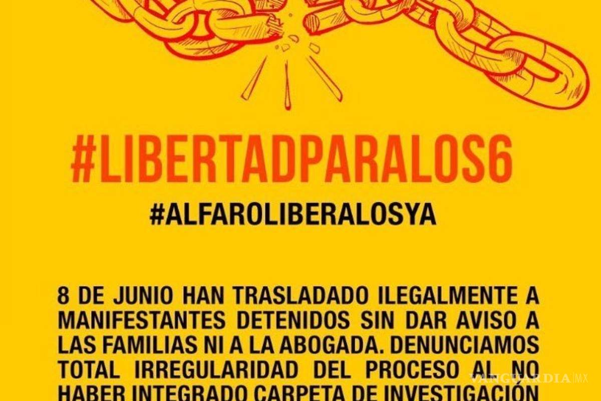 Piden en redes #LibertadParaLos6 detenidos durante protestas en Jalisco... mientras son trasladados a Puente Grande