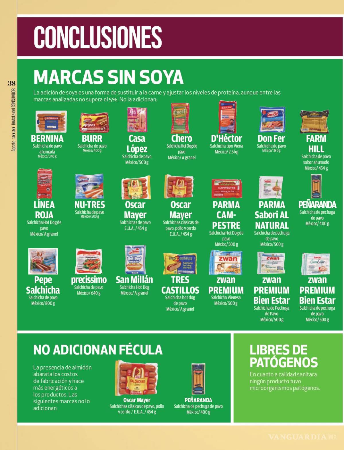 $!Estas son las salchichas que SÍ son de pavo y no contiene soya, de acuerdo a la Profeco