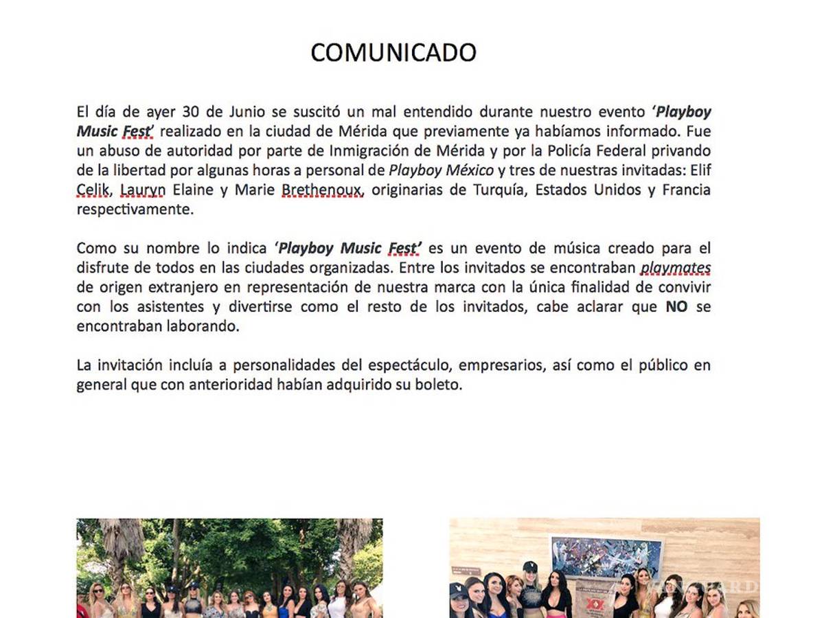 $!Conejitas de Playboy denuncian "abuso de autoridad" en México