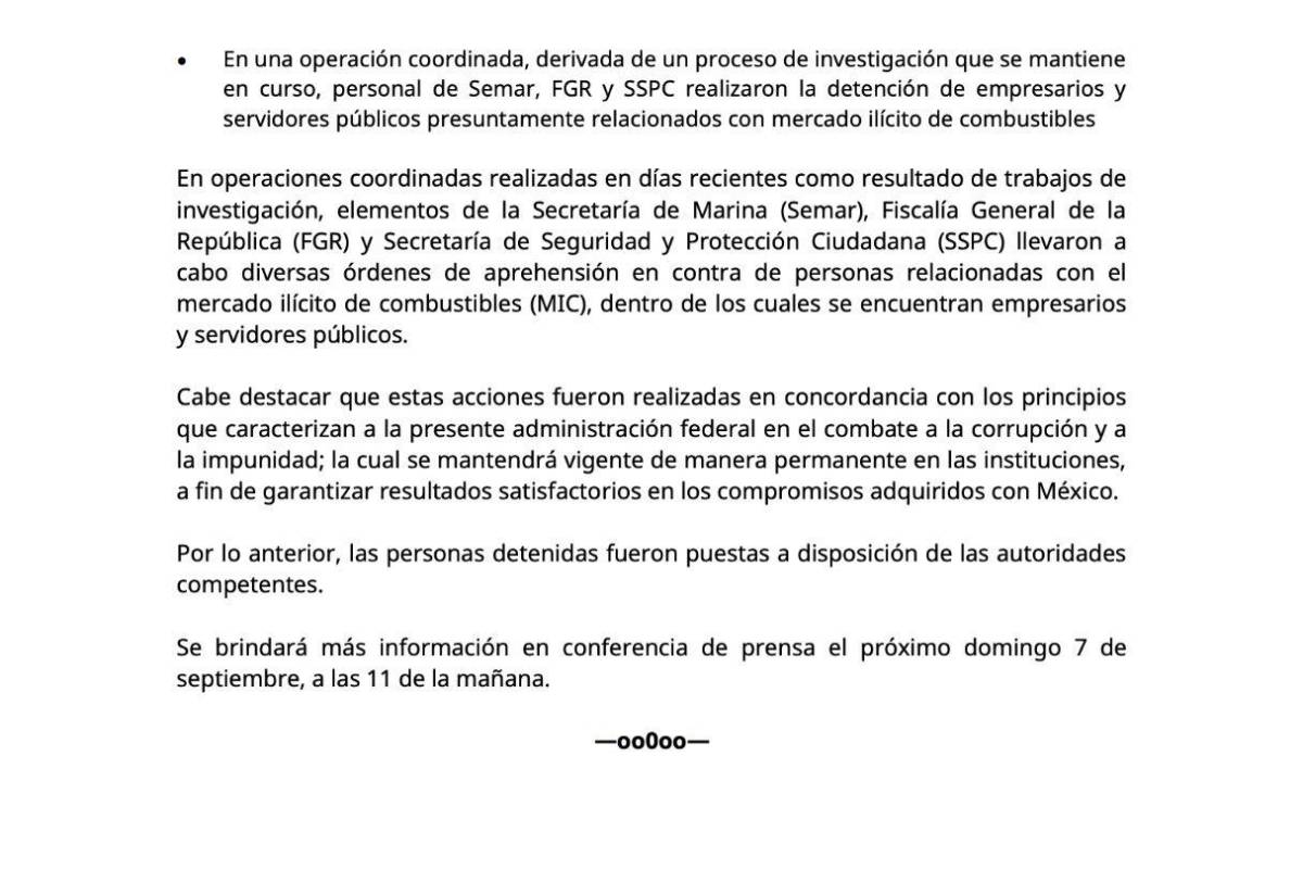 $!Claudia Sheinbaum promete ‘cero impunidad’ en caso de red de huachicol fiscal en Tamaulipas