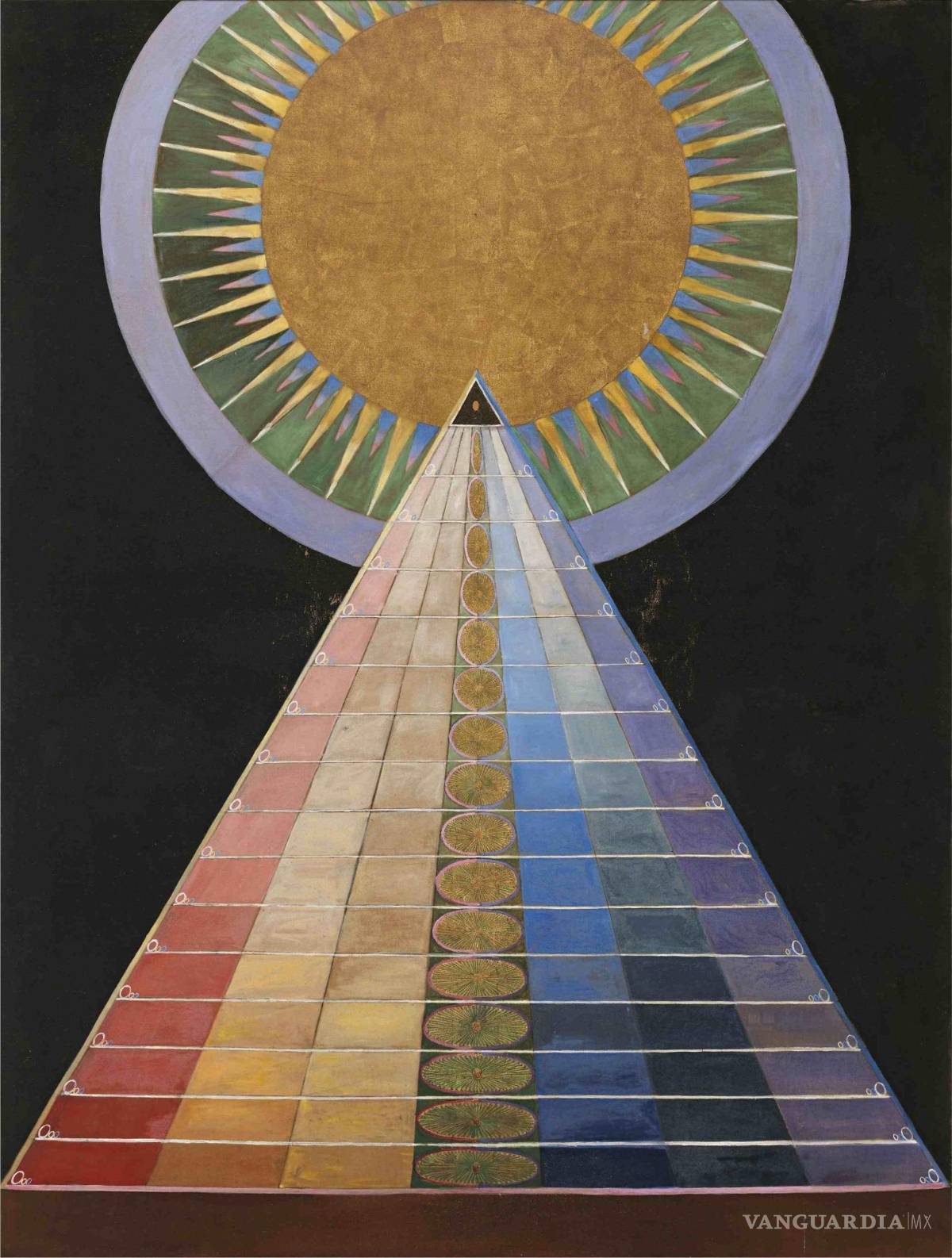 $!Detalle de una de las obras de la artista sueca Hilma af Klint pionera y poco conocida. EFE/Amalia González Manjavacas
