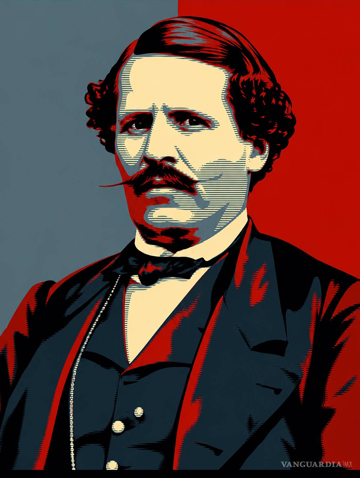 $!Imagen inspirada en el cartel “HOPE”. Retrato histórico del general Jesús González Ortega.