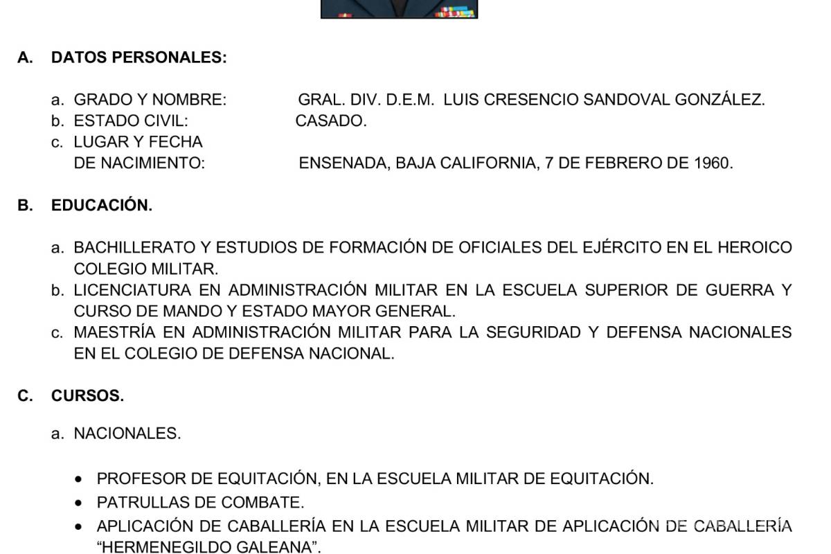 $!¿Quién es Luis Cresencio Sandoval, el próximo titular de la SEDENA?