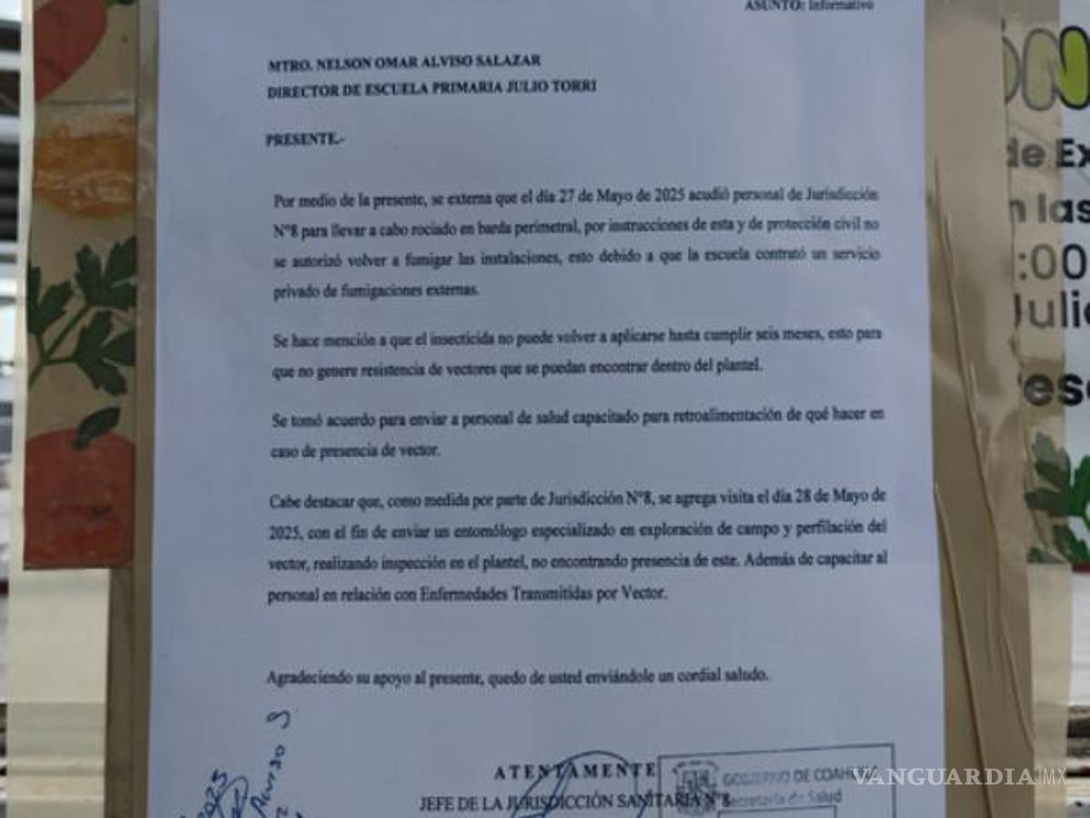 $!Pese a que la Secretaría de Salud realizó una inspección con apoyo de un entomólogo, no se encontró evidencia de infestación por garrapatas o chinches en el plantel.