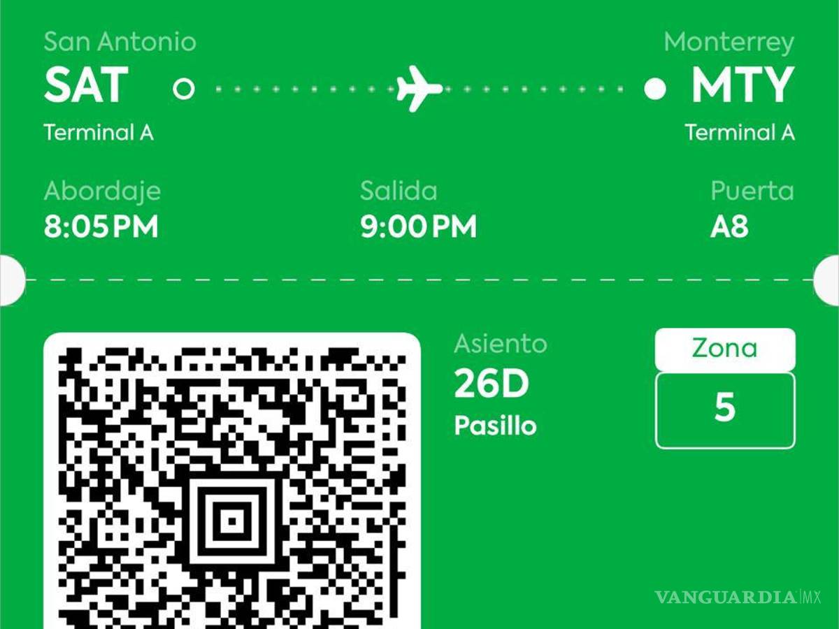 $!Este es el check in del vuelo de Hernán Villarreal, de su regreso a Monterrey, desde San Anonio, Tx.