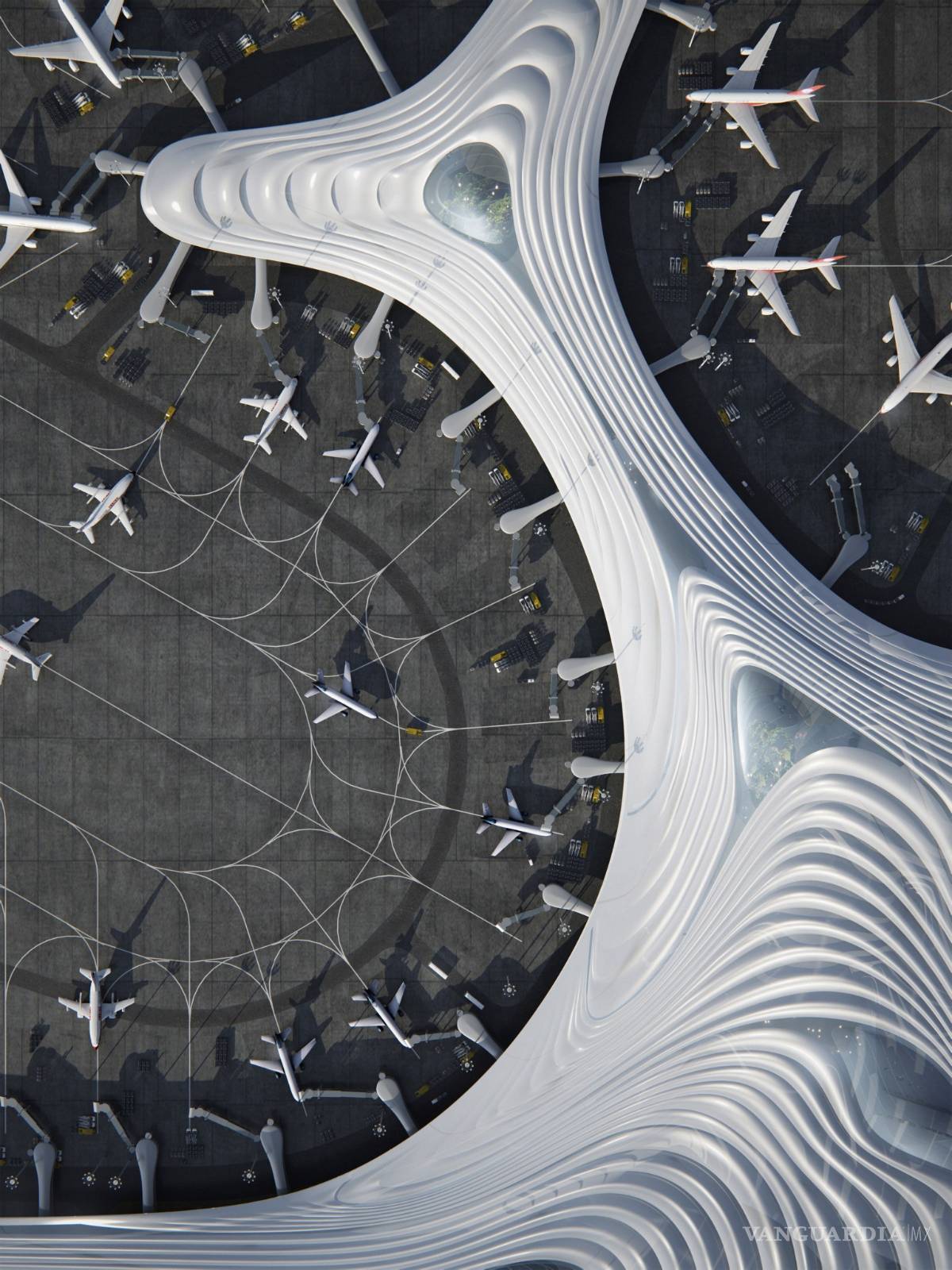 $!El Aeropuerto Internacional Harbin Taiping en China es un surrealista escenario interestelar