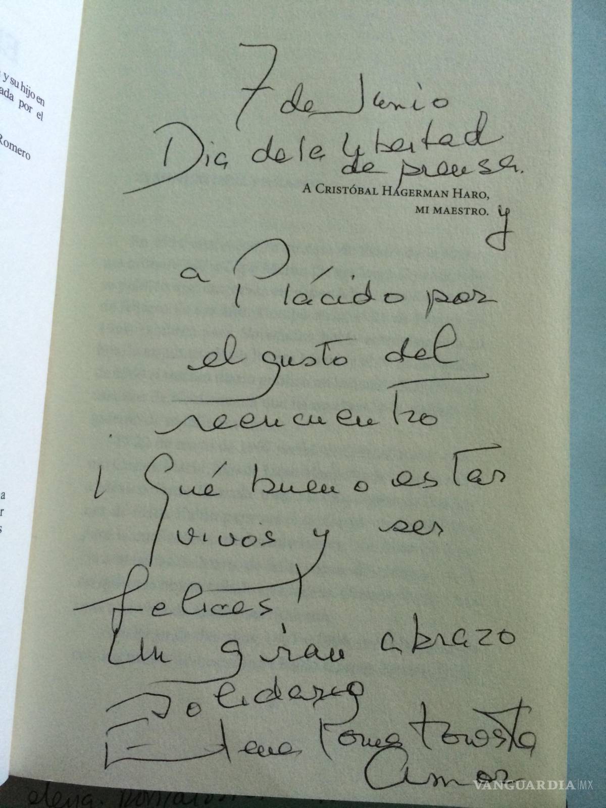 $!Mensaje de Elena Poniatowska el Día de la Libertad de Expresión. Junio 6 de 2016.