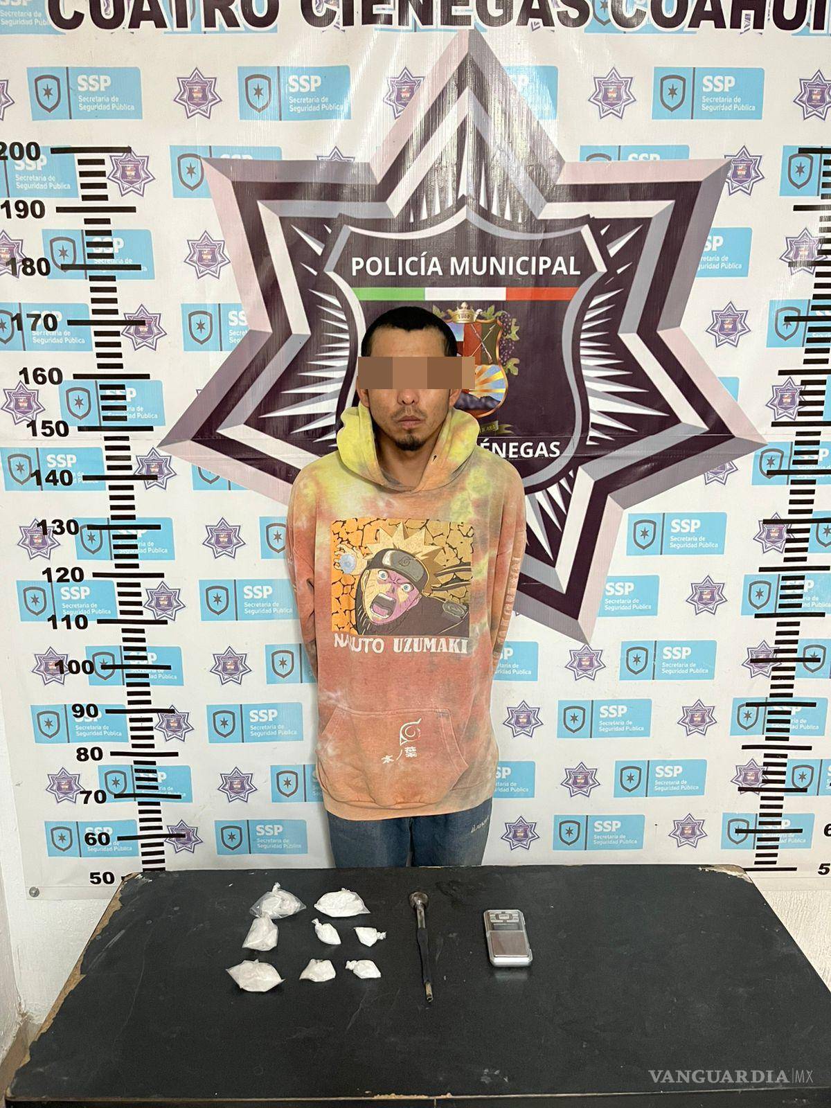 $!Luis Adrián Lara Díaz, alias “El Churros”, ya había sido detenido previamente por posesión de presunto cristal, una báscula digital y una pipa utilizada para el consumo de narcóticos.