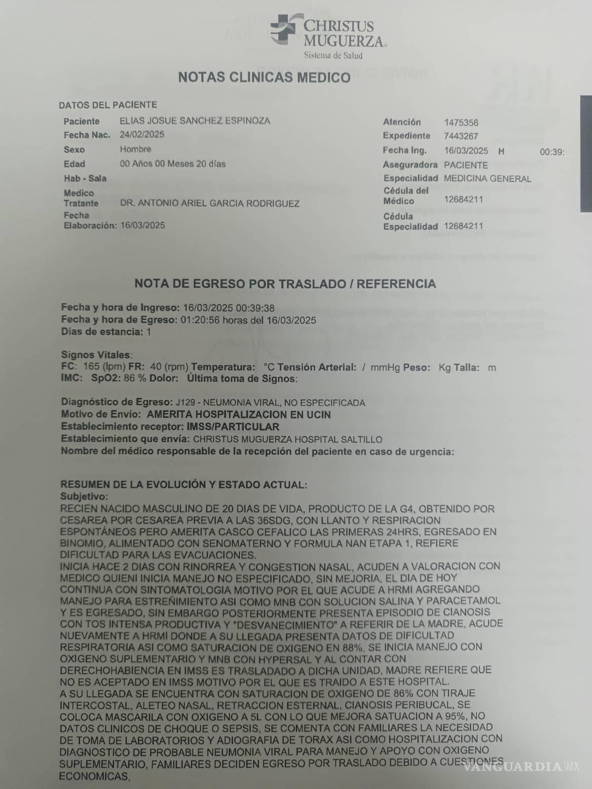 $!En redes sociales, la madre comparte detalles de la atención médica que su hijo ha recibido en diferentes hospitales.