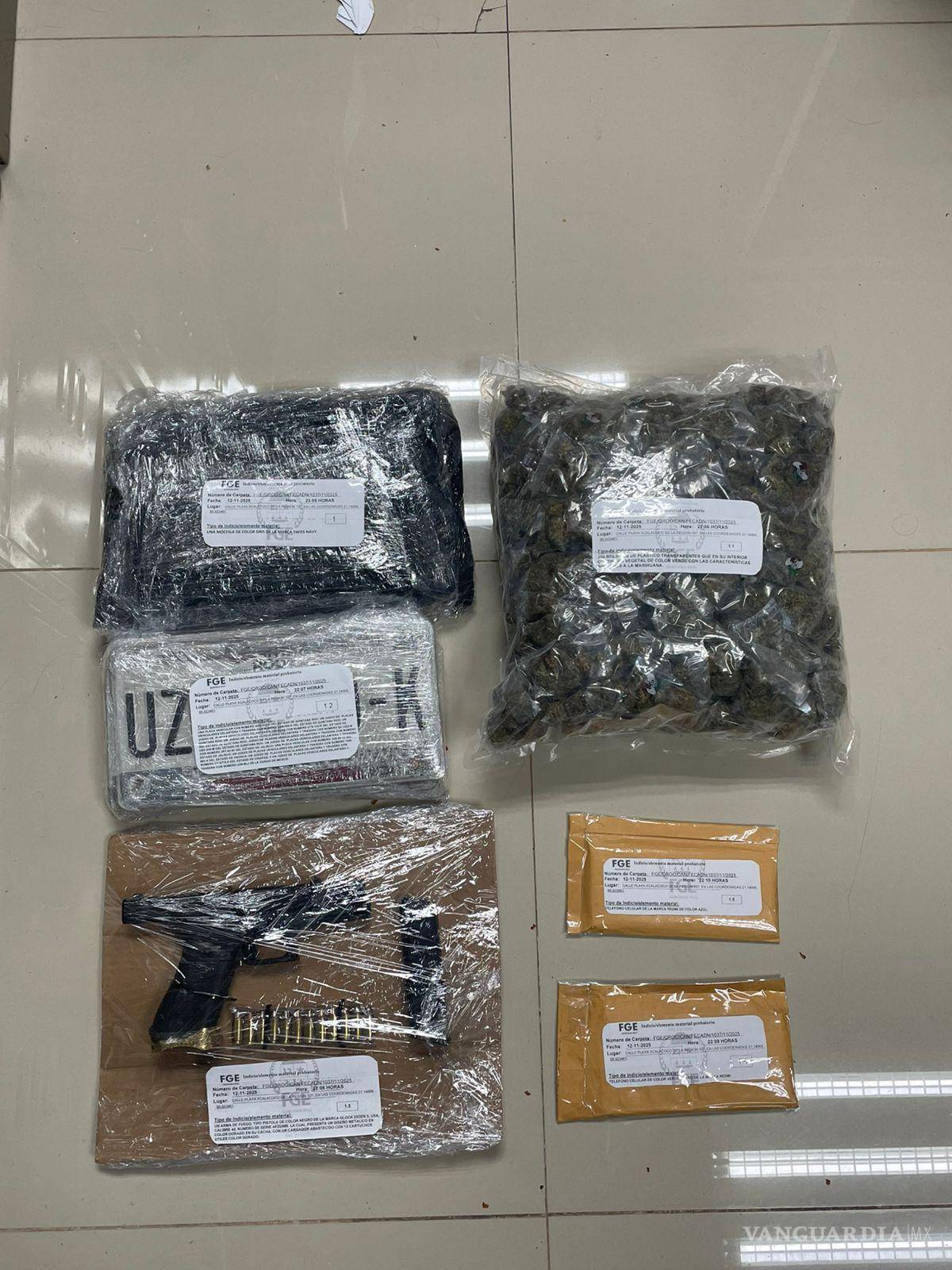 $!Objetos asegurados en la detención de ‘El Compi’ por la Fiscalía General del Estado de Quintana Roo