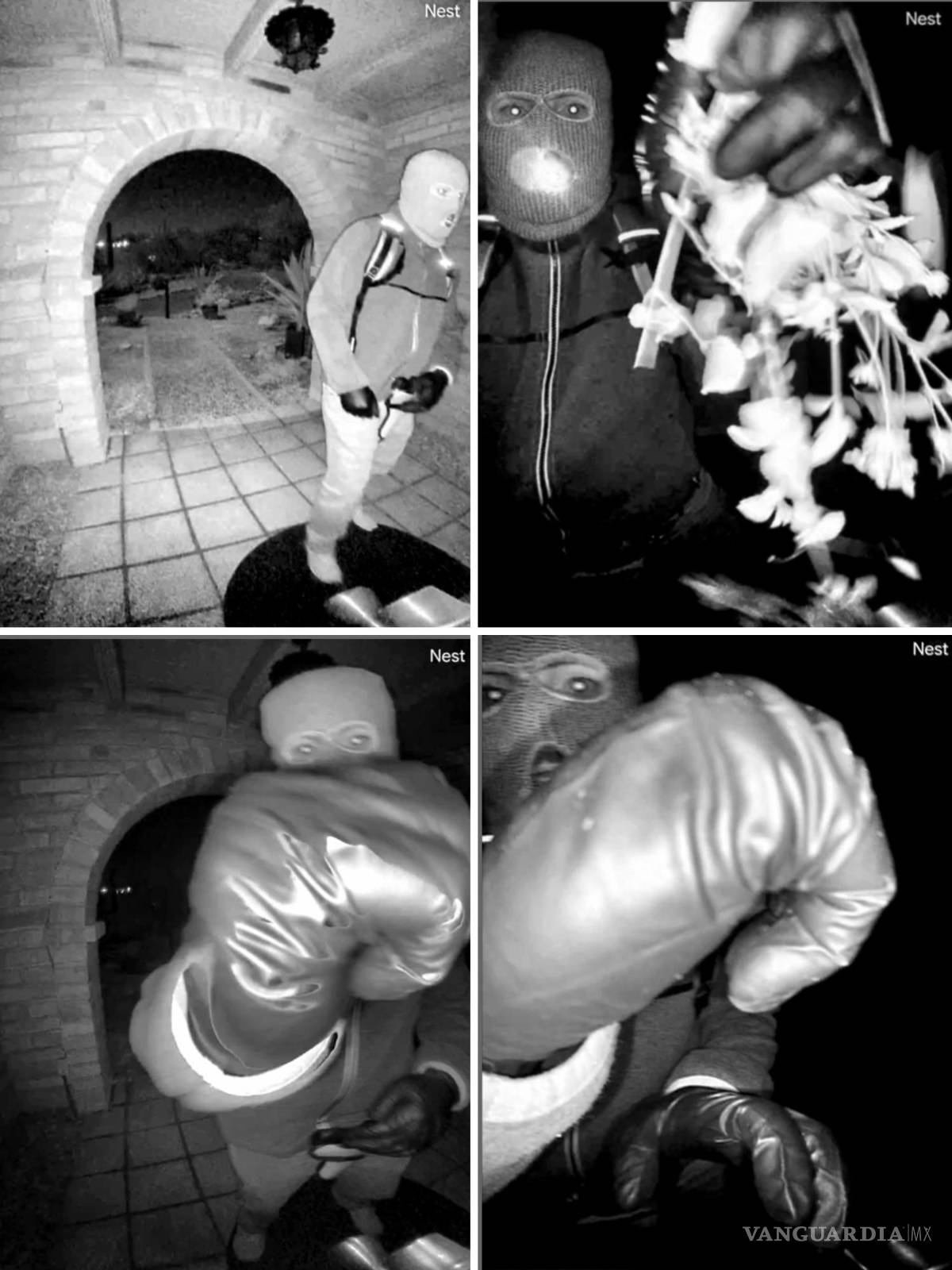 $!Esta combinación de imágenes proporcionadas por el FBI muestra imágenes de vigilancia en la casa de Nancy Guthrie la noche en que desapareció en Tucson.