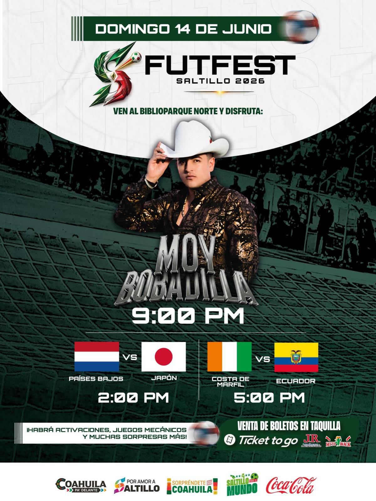 $!El cantante Moy Bobadilla será el encargado de cerrar la jornada con una presentación musical en el escenario principal del festival.