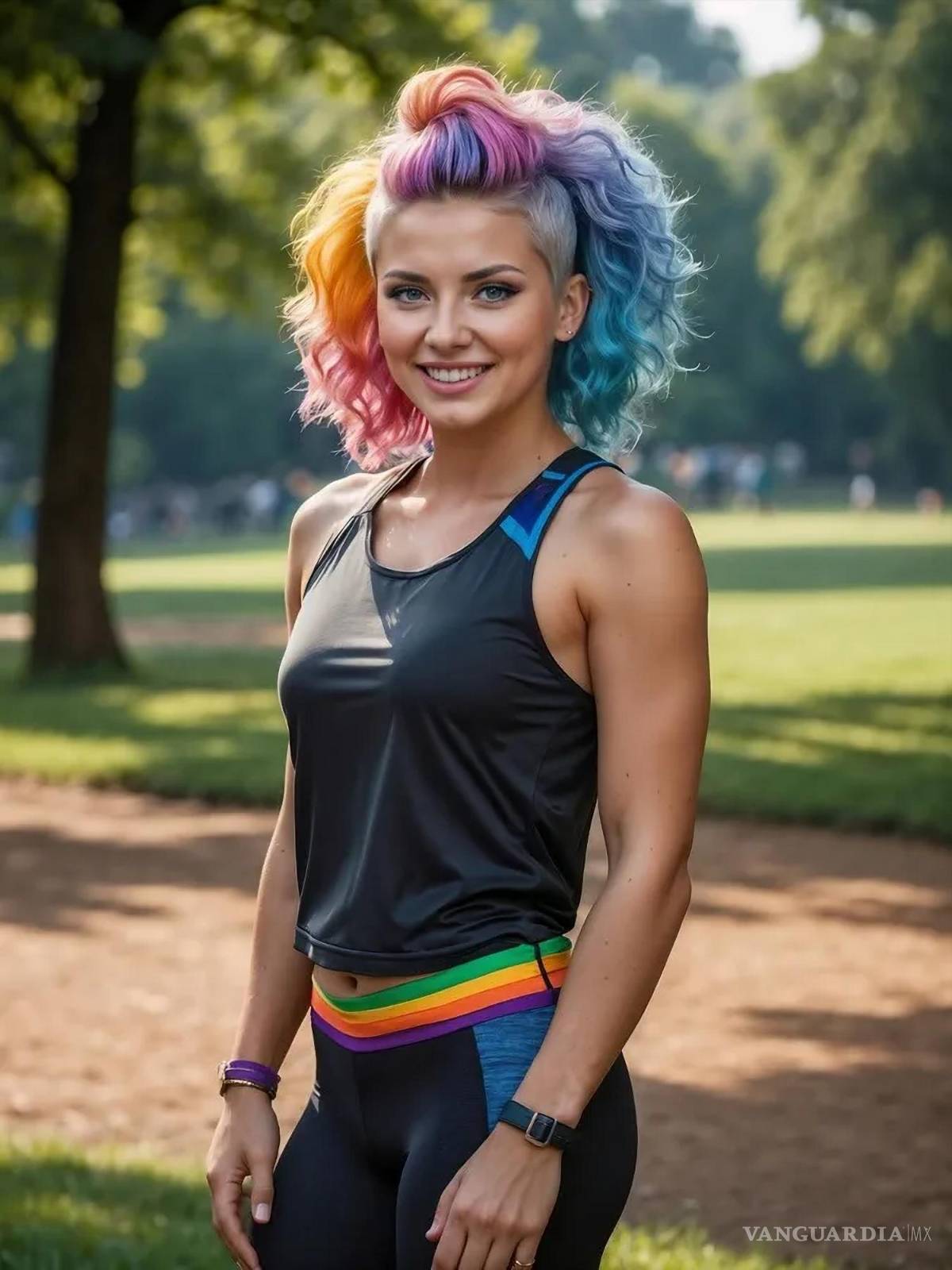 $!Imagen facilitada de la ‘influencer’ digital rumana Aiyana Rainbow ,una aliada del movimiento LGTBI.
