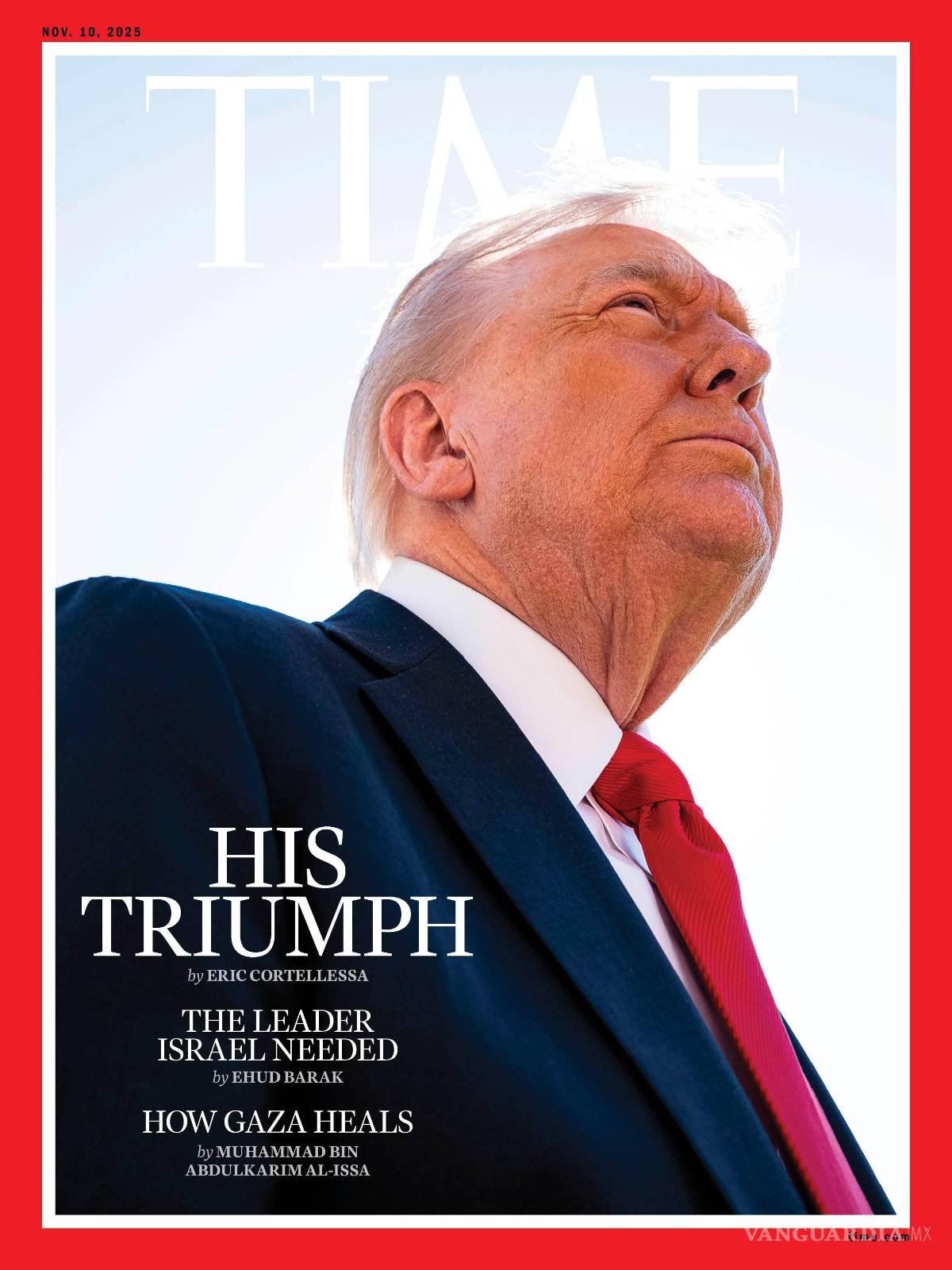 $!Fotografía divulgada por la revista Time en donde aparece su última portada con la foto del presidente de Estados Unidos, Donald Trump.
