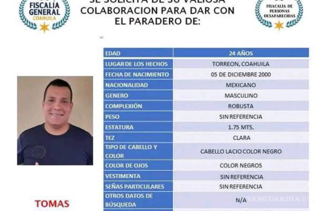 $!La ficha de búsqueda de Tomás David circula en redes sociales para solicitar apoyo ciudadano.