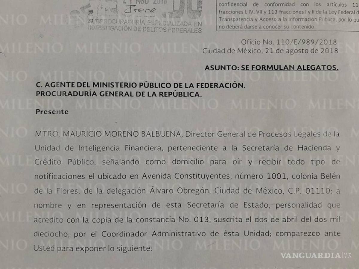 $!UIF denuncia a exfuncionario por ayudar a Javier Duarte a reducir su sentencia