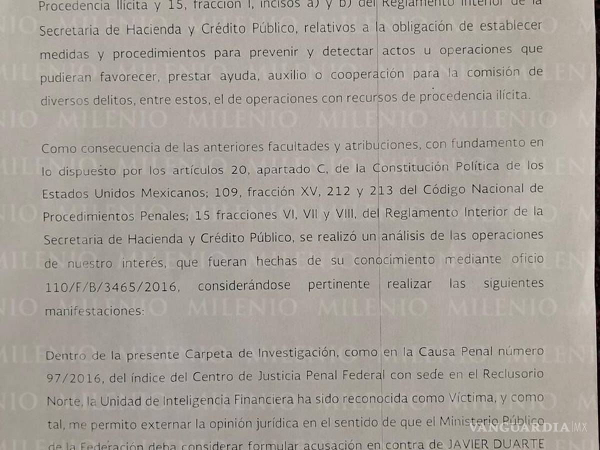 $!UIF denuncia a exfuncionario por ayudar a Javier Duarte a reducir su sentencia