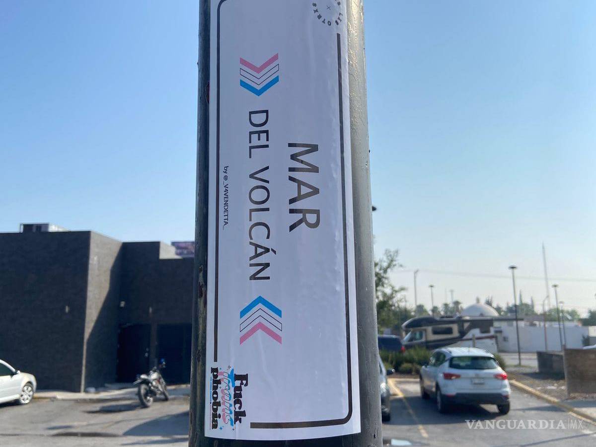 $!Nuevas nomenclaturas adornan los postes de Saltillo, celebrando el mes del orgullo LGBTQ+.