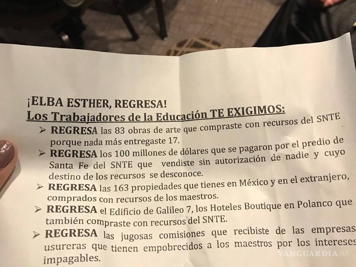 $!Regresa Elba Esther... lo que robaste al magisterio