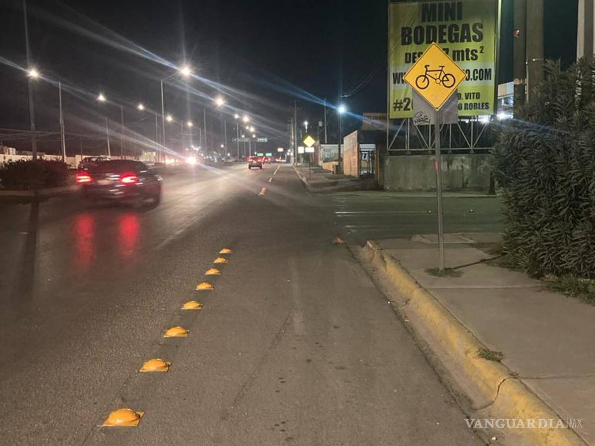 $!Para cerrar el año, fueron colocadas 70 boyas en el tramo de la Ciclovía ubicado en el bulevar Vito Alessio Robles.