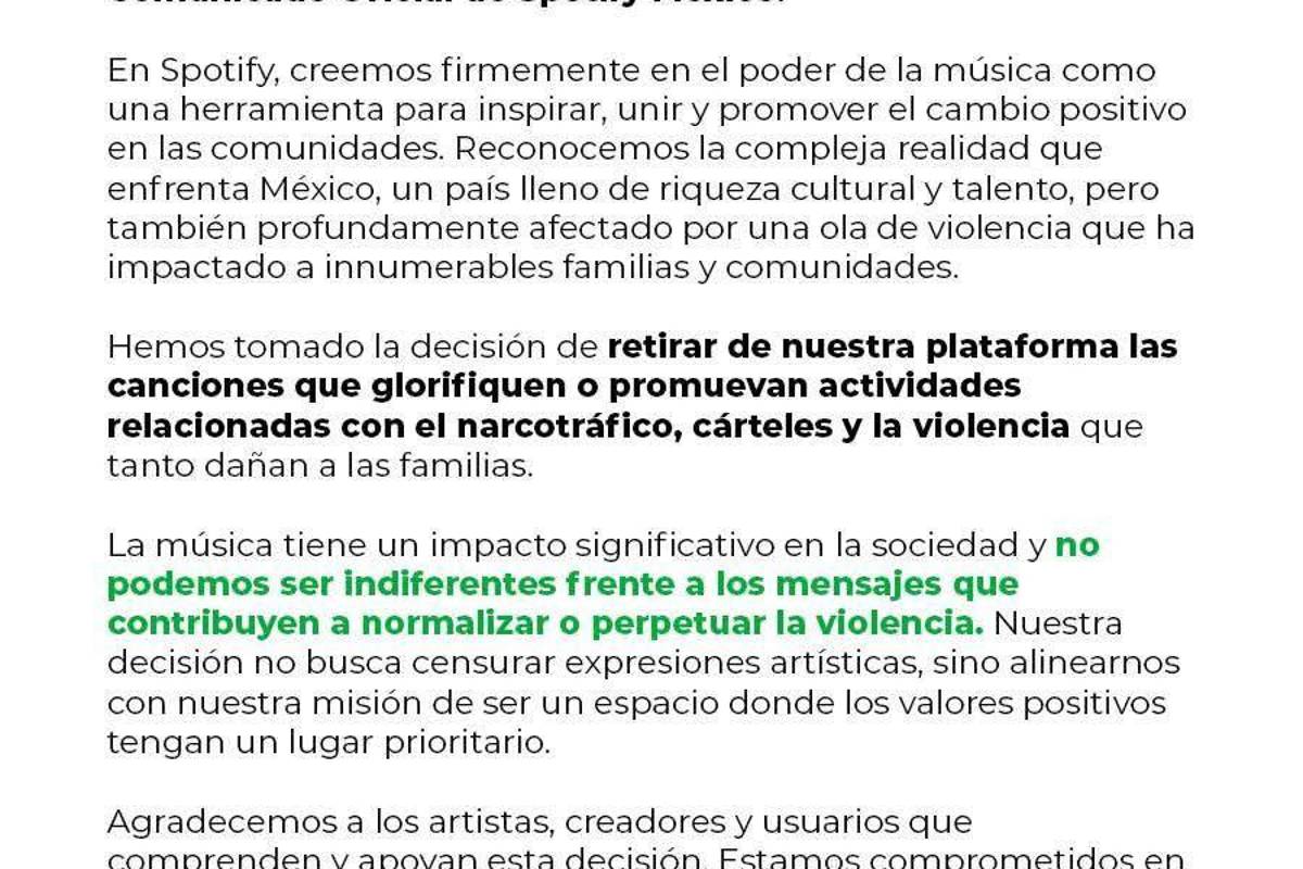 $!Spotify México elimina narcocorridos... ¿Cuál es la verdad detrás de la polémica viral?