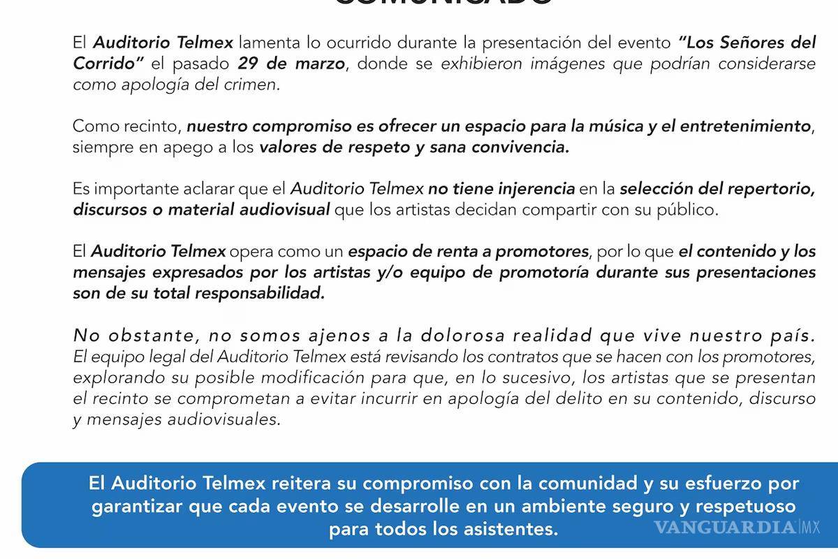 $!Homenajean ‘Los Alegres del Barranco’ a ‘El Mencho’, líder del CJNG en Jalisco; gobernador y auditorio rechazan evento