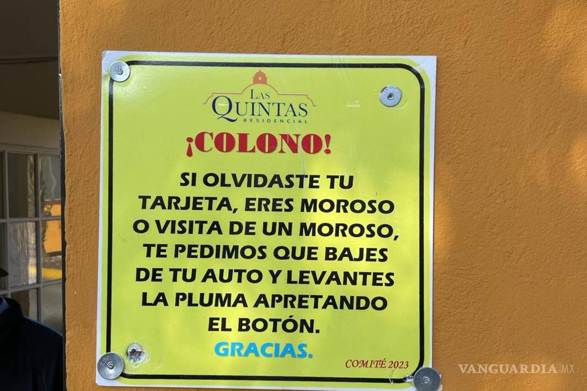 Retiran plumas de acceso a fraccionamiento Las Quintas al norte de Saltillo